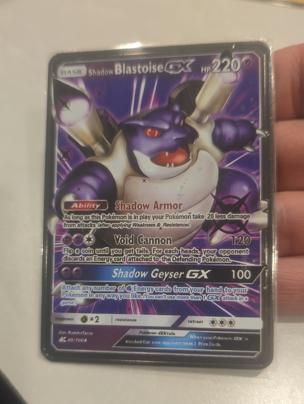 Shadow Blastoise GX Pokémon Card - Purple